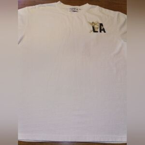 JAQWIN LA City Of Lost Saints White XL T-Shirt Black Gold Embroidered